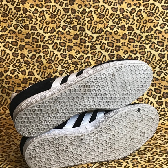 Adidas Gazelle Suede & Leather Trainers Bk/Wh 8.5 - Picture 6 of 8